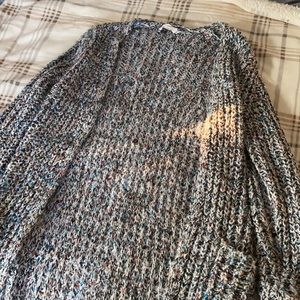 Target Brand multi colored, long cardigan with pockets , XS